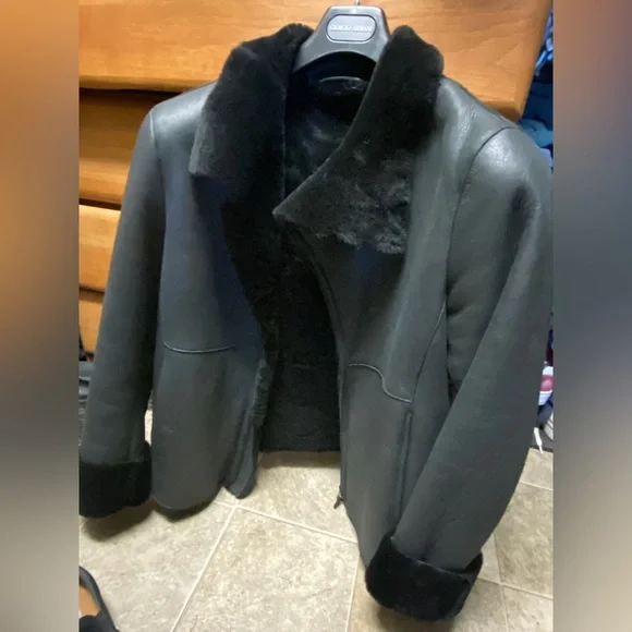 Black Armani sheepskin jacket. Men or women.